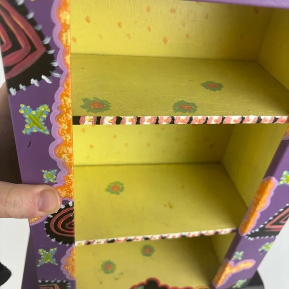 Colorful Handpainted Wooden Shelf-whimsical Artsy